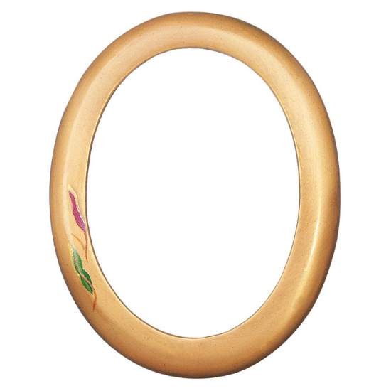 Immagine di Cornice porta-foto ovale decorata - Linea Olpe Anturium - Bronzo