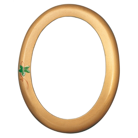 Immagine di Cornice porta-foto ovale decorata - Linea Olpe Edera - Bronzo