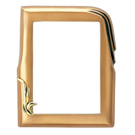 Immagine di Cornice porta-foto rettangolare - Finitura bronzo con decorazione oro - Linea Olla Fela - Bronzo