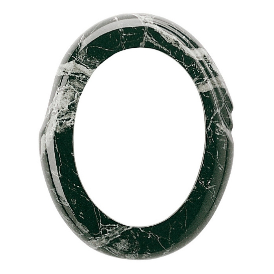 Picture of Oval photo frame - Black Marquinia marble finish - Olla line - Bronze