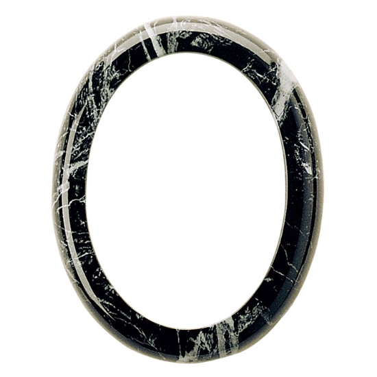 Imagen de Marco de fotos ovalado - Acabado mármol Nero Marquinia - Línea Cotile - Bronce