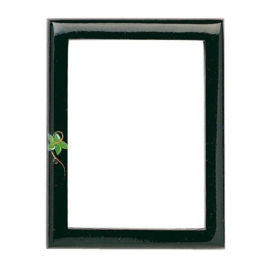 Immagine di Cornice porta-foto rettangolare - Finitura nera decorata - Linea Olpe Nero Edera - Bronzo