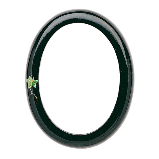 Immagine di Cornice porta-foto ovale - Finitura nera decorata - Linea Olpe Edera - Bronzo
