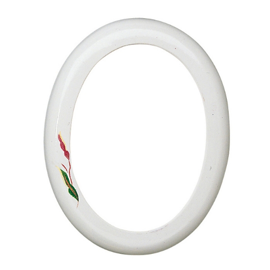 Picture of Oval photo frame decorated white finish - Olpe Line - White Anturium