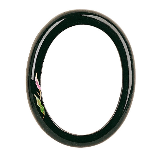 Imagen de Marco de fotos ovalado - Acabado negro decorado - Línea Olpe Anturium - Bronce