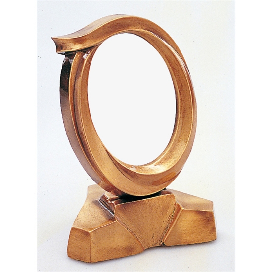 Immagine di Cornice porta-foto ovale in bronzo - Montaggio a terra con basetta