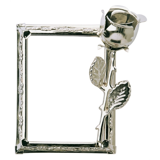 Picture of Rectangular steel photo frame with rose