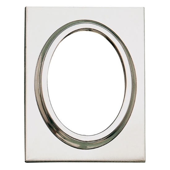 Immagine di Cornice portafoto ovale in acciaio semplice - Montaggio a terreno