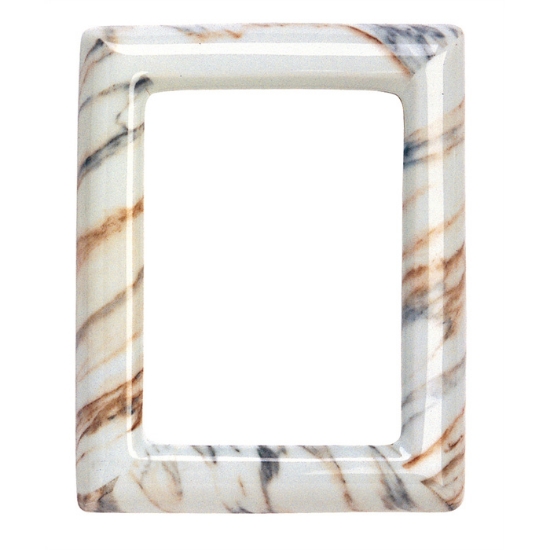 Immagine di Cornice porta-foto rettangolare - Finitura marmo Apuania - Porcellana
