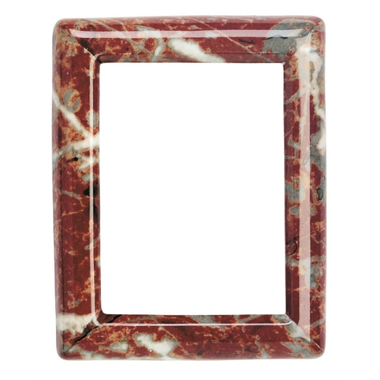 Immagine di Cornice porta-foto rettangolare - Finitura marmo Rosso Francia - Porcellana