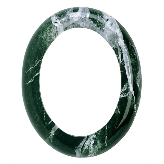 Image sur Cadre photo ovale - Finition marbre vert Alpi - Porcelaine