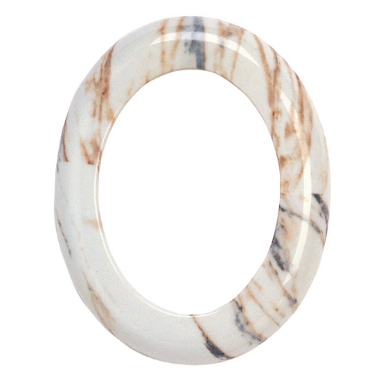 Immagine di Cornice porta-foto ovale - Finitura marmo Apuania - Porcellana