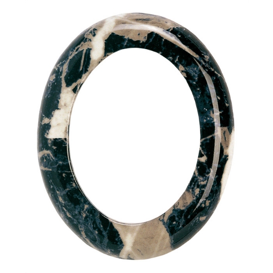 Image sur Cadre photo ovale - Finition marbre noir - Porcelaine