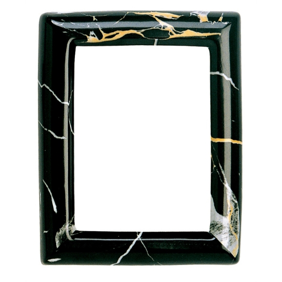 Immagine di Cornice porta-foto rettangolare - Finitura marmo Portoro - Porcellana