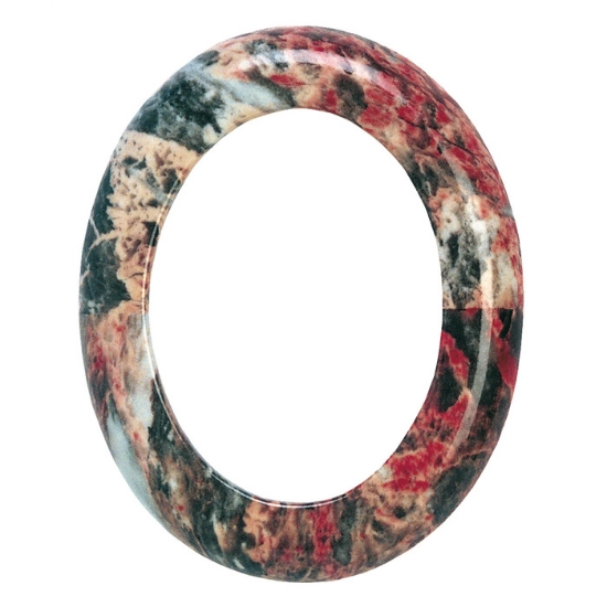 Image sur Cadre photo ovale - Finition marbre Perla - Porcelaine