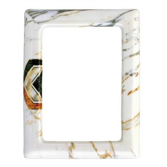 Immagine di Cornice porta-foto rettangolare - Linea marmo Apuania losanga - Porcellana
