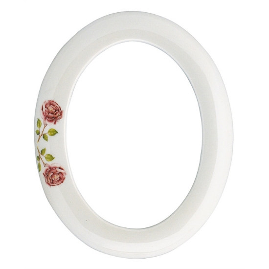 Immagine di Cornice porta-foto ovale decorata con rose - Porcellana