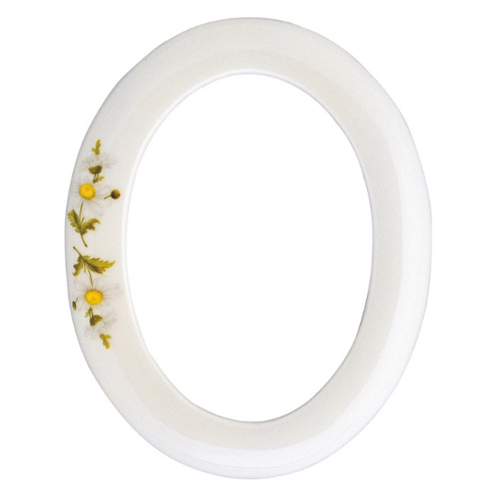 Immagine di Cornice porta-foto ovale decorata con margherite - Porcellana