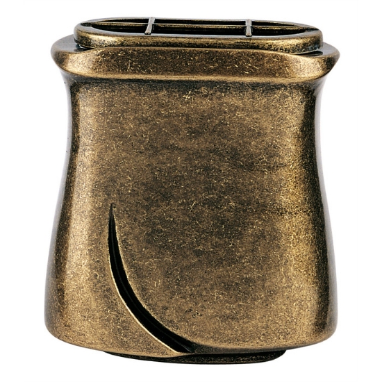 Immagine di Vaschetta portafiori per lapide - Linea Idria - Bronzo glitter