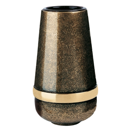 Picture of Flower vase for tombstone - Cotile Line - Glitter bronze with bronze band