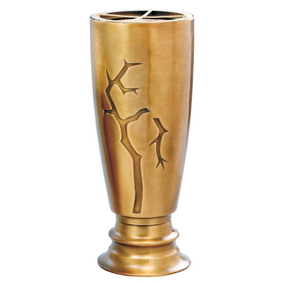 Image sur Grand vase à fleurs avec base - Ligne Pisside Branches - Bronze