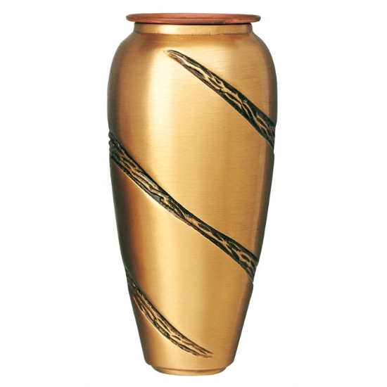 Image sur Vase à fleurs pour pierre tombale - Ligne Amphora - Bronze