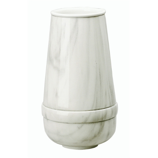 Immagine di Vaso portafiori per lapide - Linea Cotile - Finitura marmo Carrara - Bronzo