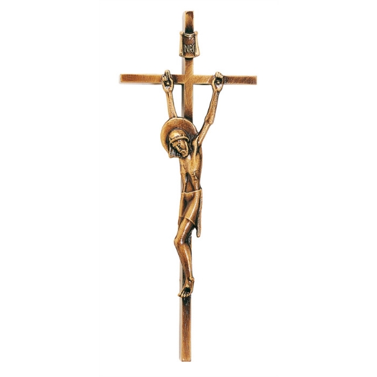 Image sur Crucifix en bronze sur une mince croix de style moderne
