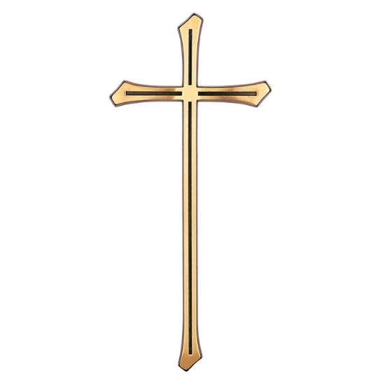 Image sur Croix en bronze poli avec coins arrondis