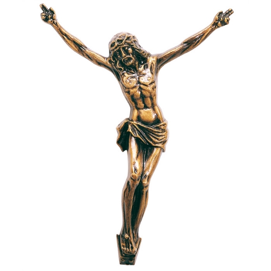 Picture of Christ crucified in bronze without cross classic style