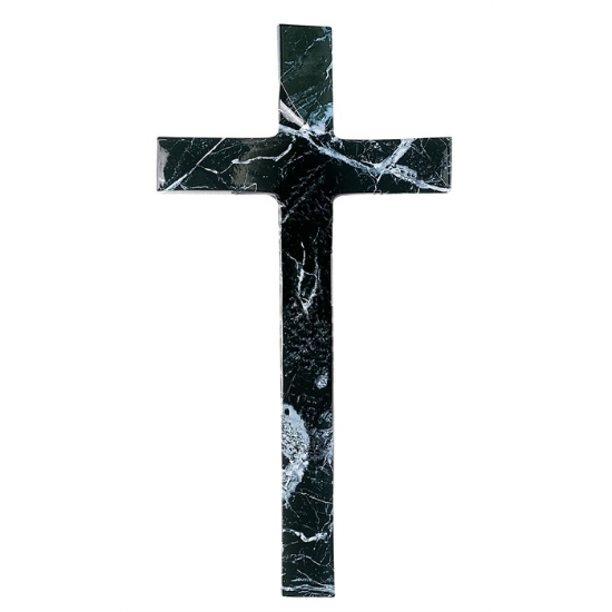 Immagine di Croce grande semplice in bronzo - Finitura marmo Nero Marquinia