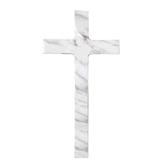 Immagine di Croce grande semplice in bronzo - Finitura marmo Carrara