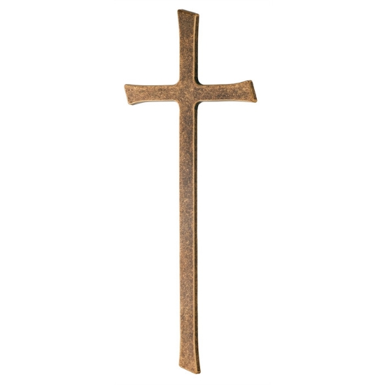 Immagine di Croce semplice in bronzo - Finitura glitter - Estremità taglio obliquo