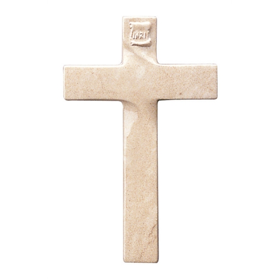 Immagine di Croce in bronzo - Finitura marmo Botticino