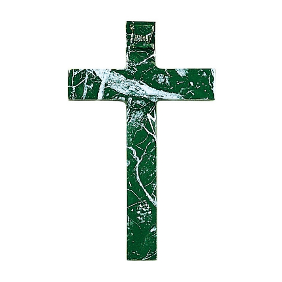 Image sur Croix en bronze - Finition marbre Vert Guatemala