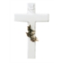 Picture of Bronze cross for tombstones with doves - White finish - Olpe Volo line
