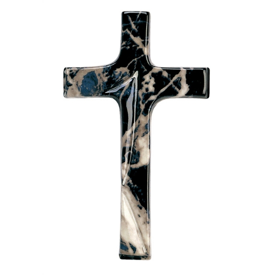 Picture of Porcelain cross for gravestones - Black Marquinia marble finish