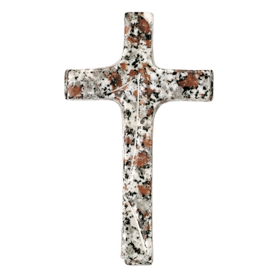 Image sur Croix en porcelaine pour pierres tombales - Finition marbre bêta