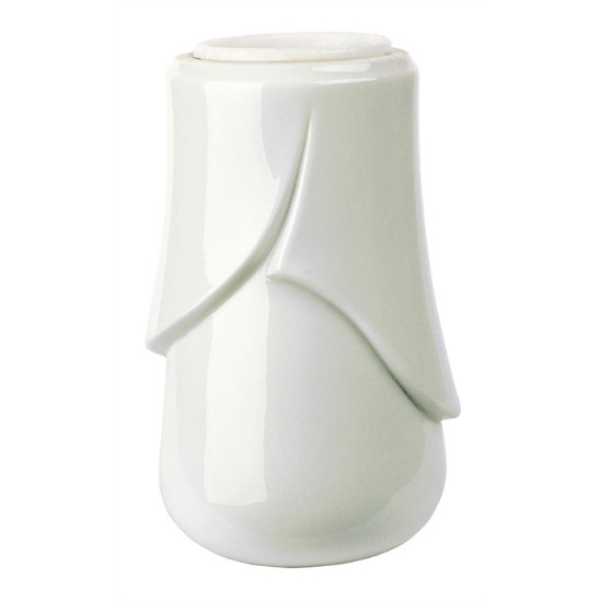 Image sur Vase à fleurs pour niches cinéraires et ossuaires - Ligne Victoria blanc - Porcelaine