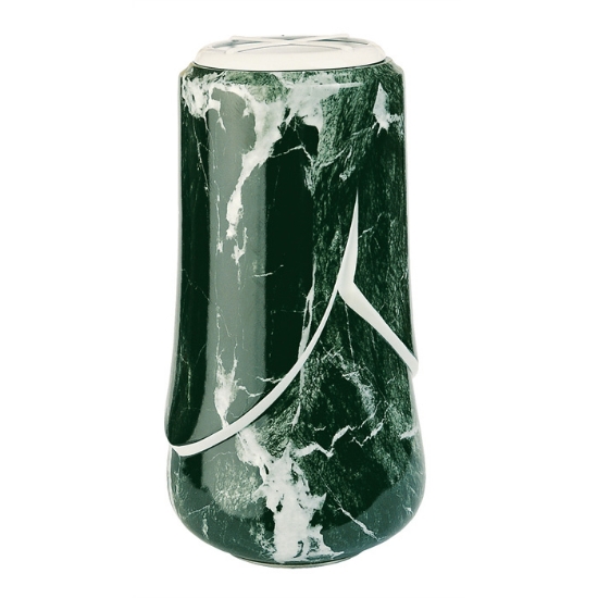 Immagine di Vaso portafiori grande per lapide o monumento cimiteriale - Linea Victoria Verde Alpi - Porcellana