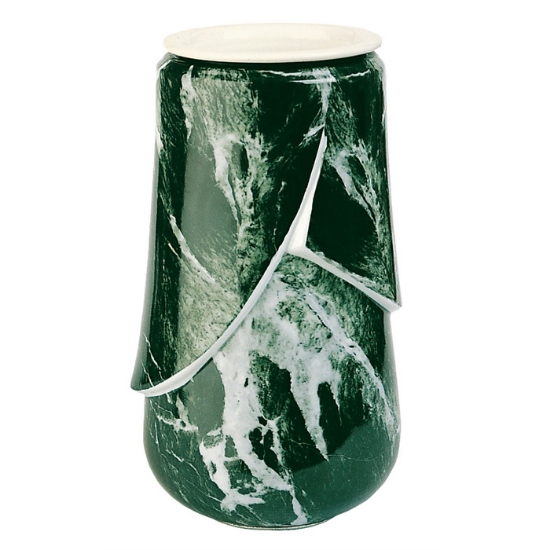 Immagine di Vaso portafiori per lapide - Linea Victoria Verde Alpi - Porcellana