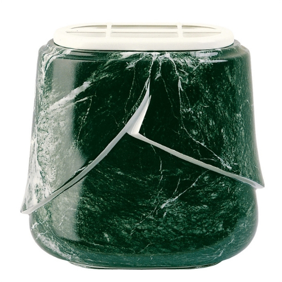 Immagine di Vaschetta portafiori per lapide - Linea Victoria Verde Alpi - Porcellana