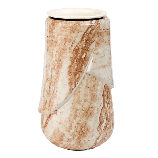 Image sur Vase à fleurs pour niches cinéraires et ossuaires - Ligne Victoria Travertine - Porcelaine