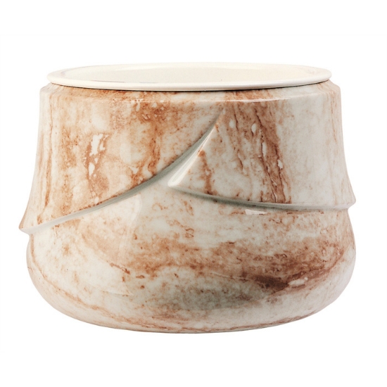 Picture of Flowerpot for tombstones and cemetery monuments - Victoria Travertine Line - Porcelain