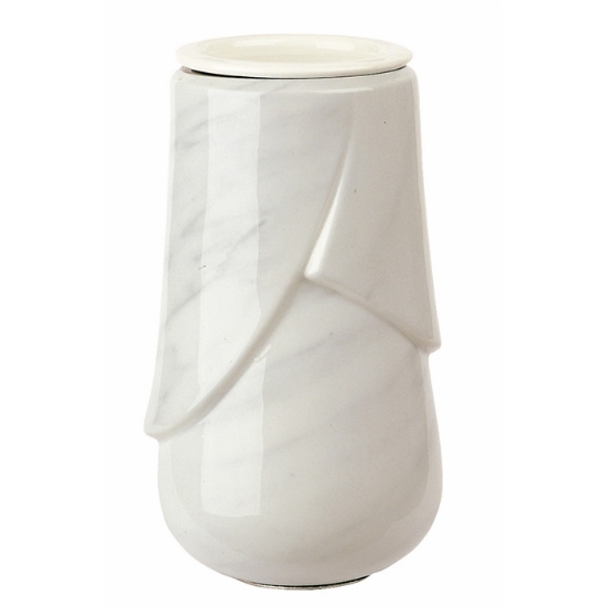 Image sur Vase à fleurs pour niches cinéraires et ossuaires - Ligne Victoria Carrara - Porcelaine