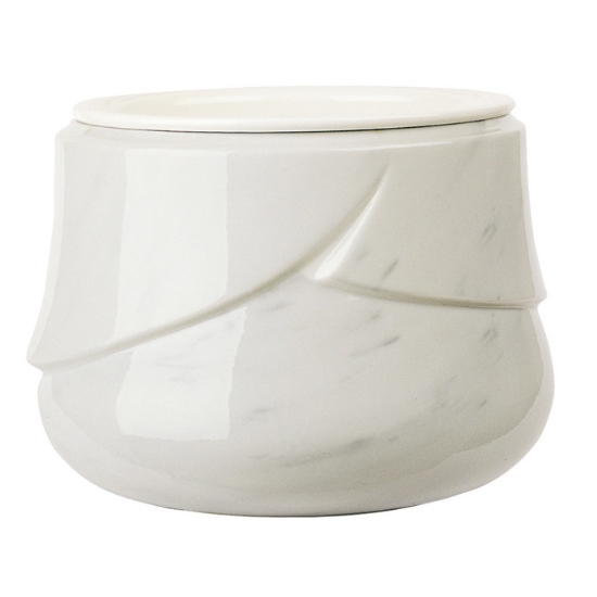 Picture of Flowerpot for tombstones and cemetery monuments - Victoria Carrara Line - Porcelain