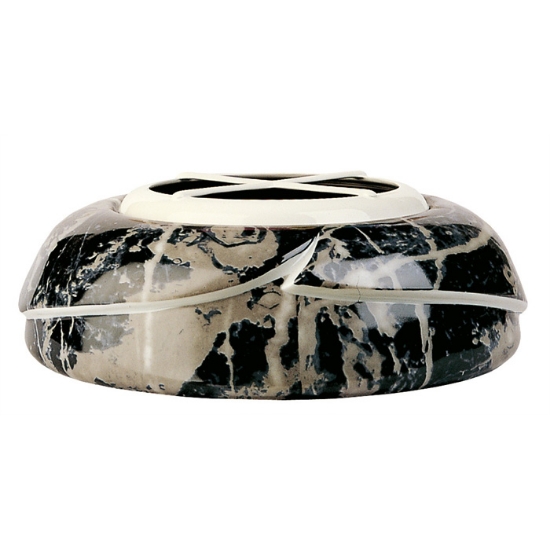 Immagine di Vaso portafiori da incasso per tombe a terra o per mensole - Linea Victoria marmo nero - Porcellana