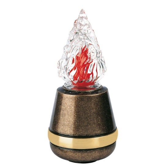 Picture of Votive lamp for tombstones - Cotile Line - Bronze glitter with bronze band