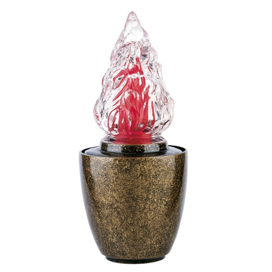Image sur Lampe votive pour pierres tombales - Ligne Pisside - Bronze Glitter