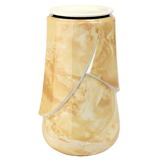 Image sur Vase à fleurs pour pierre tombale - Ligne Victoria Onyx - Porcelaine